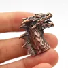 Keychains Beast Chinese Dragon Head Brass Knife Pendants Jewelry Umbrella Rope Paracord Beads EDC DIY Keychain Lanyard Hanging Accessories