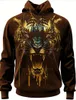 Mens hoodies mode 3d lejontryck för män roliga djurmönster tröjor hiphop trend harajuku höstkläder överdimensionerad pullover