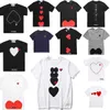 2024 Jugar camiseta para hombre Diseñador Red Commes Corazón Mujer Garcons S Insignia Des Quanlity Ts Algodón CDG Bordado Manga corta TCXT