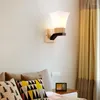 Wall Lamp Nordic LED Modern Wooden Wrought Iron Glass Aisle Bedroom Lights Fixture Sconce E27 Bulb Log Indoor Lighting