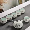 Наборы чайной посуды, китайские дорожные 7 шт., чайные керамические портативные фарфоровые сервизы, гайваньские чашки, церемониальный чайник, подарочная коробка