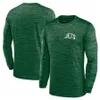 New York''Jets'men Heather Grey Boreline Team Velocity Performance Performance z długim rękawem