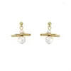 Stud Earrings S925 Silver Ear Needle Minimalist Natural Irregular Pearl With ECO Metal 14k Gold Jewelry For Women HYACINTH