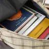 Schultaschen 5 teile/satz College Student Rucksack Mode Plaid Casual Buch Große Kapazität Nylon Verstellbarer Riemen Einfach Niedlich Für Urlaub
