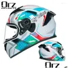 Casques de moto Orz Fl Face Casque Casco Moto Capacete Racing Casque Descente Dot Appd Drop Livraison Automobiles Motos Accès Ot3Om