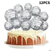 Inne świąteczne zapasy imprezowe 12PCS disco Ball Cake Toppers 80s 90s Retro Decor Night Fever Dance Urodziny Drop dostaw