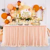 Jupe de Table en Tulle haut de gamme, maille à bords dorés, décoration de fête de mariage, couverture de fournitures El
