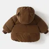 Unten Mantel 2024 Kinder Baumwolle Kleidung Verdickt Mädchen Jacke Baby Kinder Winter Warm Zipper Mit Kapuze Kostüm Jungen Outwear