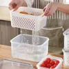 Refrigerator Storage Box Fridge Organizer Fresh Vegetable Fruit Boxes Drain Basket Containers Pantry Kitchen 240125