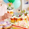 Cake Tools 24st Woodland Fairy Cupcake Toppers temat dekorationer flickor födelsedag tefest baby dusch kopp