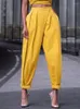 Spodnie damskie Celmia moda wysoka talia Pantalon Women 2024 Solid Long Spoders Streetwear Elegancka swobodna plisowana harem letnia capris