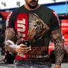 T-shirts pour hommes T-shirt d'impression 3D surdimensionné Eagle Skulls Anime Graphic Hommes Vêtements Cou Casual Vacances en plein air Court Top Style Punk