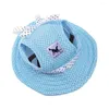 Vêtements pour chiens Chapeau de soleil en toile respirante Chapeau de soleil en tissu pour animaux de compagnie Produits pour animaux de compagnie Casquettes de chapeau de chat