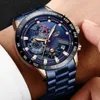 Lige Fashion Business Blue Mens Watches Top Brand Luxury Clock Male Militar