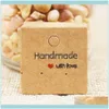 food Tray Packaging & Jewelrydiy White Brown Handmade Stud Cute Square Jewelry Packing Display Earring Package Card 500Pcs Per Lot2263