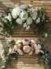 Dekoratif çiçekler büyük yapay düğün çiçek duvarı düzenleme çelenk kapı gül diy partisi çelenk kemer kemer dekor sahte