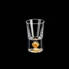 24K Gold Leaf Small S Glass Lead-Free Crystal Glass Gild Byggt i Luxury Golden Vodka Spirit Small Ving Glasses Bar Wine Set 240127