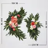 Flores decorativas arco de casamento rústico rosa artificial floral swag para diy casamento sinal de boas-vindas pano de fundo cerimônia querida decoração de mesa