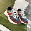 Luxury Women Rhyton Sneakers Designer Mänskor Multicolor Beige Trainer Fashion Print Leather Platform Sneaker Vintage Chaussures Shoes Casual Trainers 1.25 15