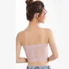 Bras Waist Tummy Shaper Women Floral Lace Strapless Tube Top Bandeau Girls Seamless Stretchy Chest Wrap Bra Solid Color Bottoming Underwear Bralette YQ240203