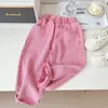 Zestawy odzieżowe Koreański wiosenny garnitur dla dziewcząt Pink Knit Shirt Swater Pantie