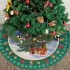 Décorations de Noël Jupe d'arbre Vert Rustique Tapis confortable de Noël avec cloche de flocon de neige pour les ornements de vacances