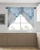 Cortina con textura de mármol azul, cortinas para dormitorio, ventana, sala de estar, persianas triangulares