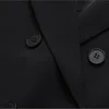 4xlプラスサイズのブレザーレディース衣服ゆるいテーラーロングスーツジャケットカジュアルファッションブラックダブル胸のアウトウェア240130