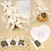 Decorative Figurines 100pcs White Folding Fans Blank Heart Shape Fan Festival Hand Party Gift DIY Painting Prop Wedding Birthday