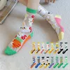 Women Socks Summer Crystal Stockings Women's Ultra-thin Personality Jacquard Asymmetric AB Mid-tube Girl Glass