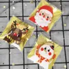 Cadeau cadeau 100pcs sac en plastique de Noël de mariage fête d'anniversaire faveurs cookies bonbons sacs d'emballage père Noël pochette auto-adhésive