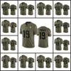 Minnesota''Vikings''Men # 4 Dalvin Cook 19 Adam Thielen 18 Justin Jefferson 22 Harrison Smith Mulheres Juventude Olive Custom Salute To Service Limited Jersey