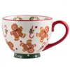 Canecas Criatividade Natal Cerâmica Caneca Bonito Gingerbread Man Cup Home Beber Café Kawaii