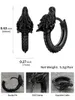 Hoop Earrings U7 925 Silver 3D Dragon Snake Cobra Earring Huggie Antique Animal Gothic Punk Unisex Jewelry