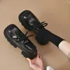 Dress Shoes Female On Sale 2024 Lace Up Women's Pumps Autumn Square Toe Solid Increase Height Mid Heel Water Proof