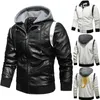 Herbst Winter Bomber Lederjacke Männer Skorpion Stickerei Kapuzenjacke PU Leder Motorrad Herren Ryan Gosling Drive Jacke 240123