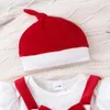 Vêtements Ensembles Mababy 0-18M Noël Né Bébé Fille Vêtements À Manches Longues Barboteuse Velours Jupes Chapeau Infantile Enfant Costumes De Noël D05