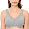 BRAS BRAS WIRE FREE NON -vadderad spets trim plus storlek Wirefree Cotton Bh Women Soft Cup Sleeping Underwear Minimizer Bra C D E F YQ240203