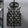 Fashion Brand Sleeveless Jacket Men Thicken Cotton Vest Hat Hooded Warm Vest Winter Waistcoat Men Casual Windbreaker Clothes 240202