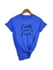 T-shirts pour femmes Faith Over Fear Shirt Christian Tee pour les femmes Religion Jésus Femme Vêtements T-shirts Croix verticale Love Grace Church