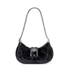 2024 New Cowhide Bag Niche Texture Female Summer New Retro Spice Girl Underarm Single Shoulder Crossbody Bag