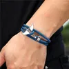 Charm armband havstil val svans förankring armband för män kvinnor flerskikt justerbart rep par mode vänskap smycken gåva