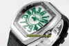 ABF Crazy Hour Vanguard V 45 CH BR VR CZ02 Relógio mecânico automático Frank Miura Dice com mostrador árabe Art Déco 3D, caixa de aço 316L e outros