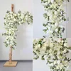 Fleurs décoratives Blanc Bleu Fleur Artificielle Rangée Pour L'arc De Mariage Décoration Arrangement Po Accessoires Soie Floral Fond Décor Extérieur