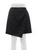 Skirts OOTN Office Black High Waist Women 2024 Summer Asymmetrical Mini Spring Solid Streetwear Fashion Satin Skirt Pink