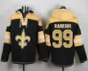 New Orleans''Saints''Men #9 Drew Brees 99 Sheldon Rankins 3 Bobby Hebert Sawyer Sweatshirt met capuchon