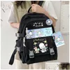 Plecaks plecak dla dzieci Kawaii Sanrioed Kuromi My Melody Cinnamoroll Cute Cartoon Large Pacader Student School Bag Drop Del Dhvkr