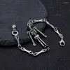 Link Bracelets Vintage Halloween Skeleton Bracelet For Women Men Fashion Punk Charm Metal Skull Chain Bangle 2024 Jewelry Gift Unisex