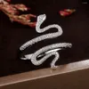Bagues de cluster Huitan Mode Métallique Serpent Forme Femmes Quotidienne Wearable Bijoux Polyvalents Délicat Fille Accessoires Pour Party Snake