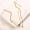 Niemals verblassende 18 Karat vergoldete Marken-Designer-Buchstaben-Anhänger-Halsketten, berühmte Damen-Kristall-Strass-Edelstahl-Choker-Halsketten2182